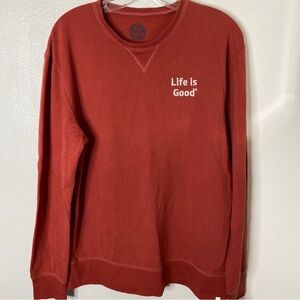 C7 Life is good pullover sweater top Mens small burnt Orange winter